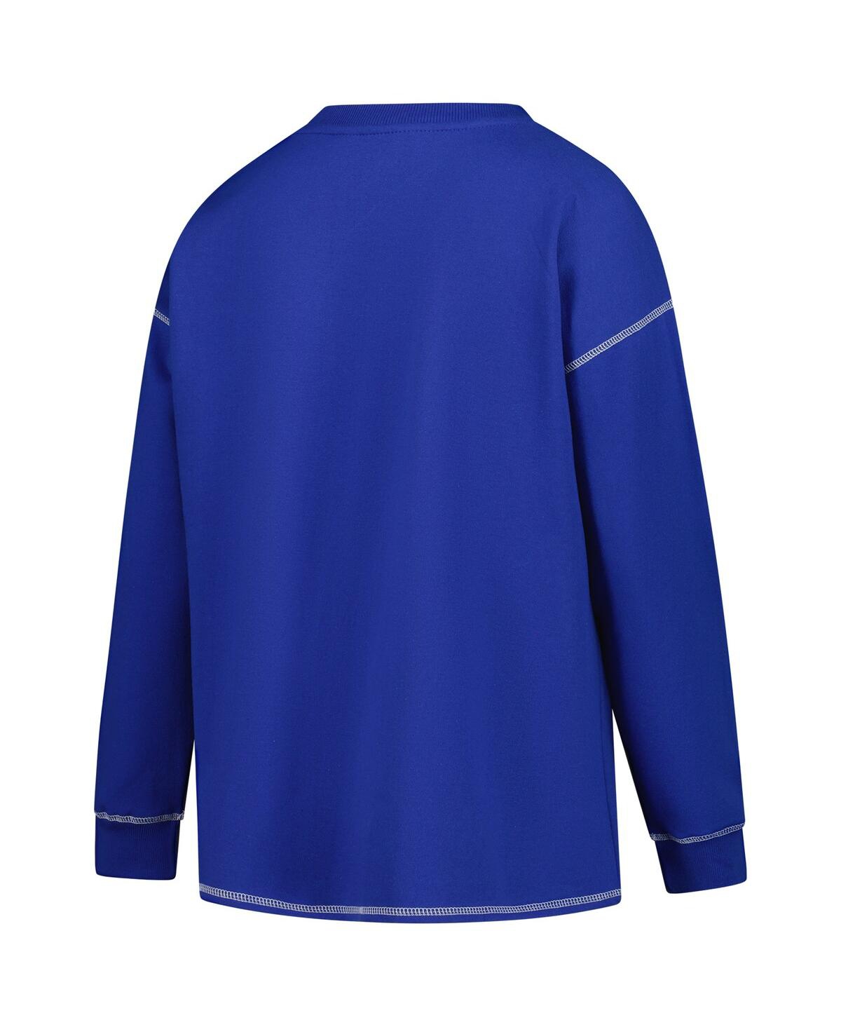 Fanatics Women's Royal Kentucky Wildcats Plus Size Contrast Stitch Sweatshirt In Blue