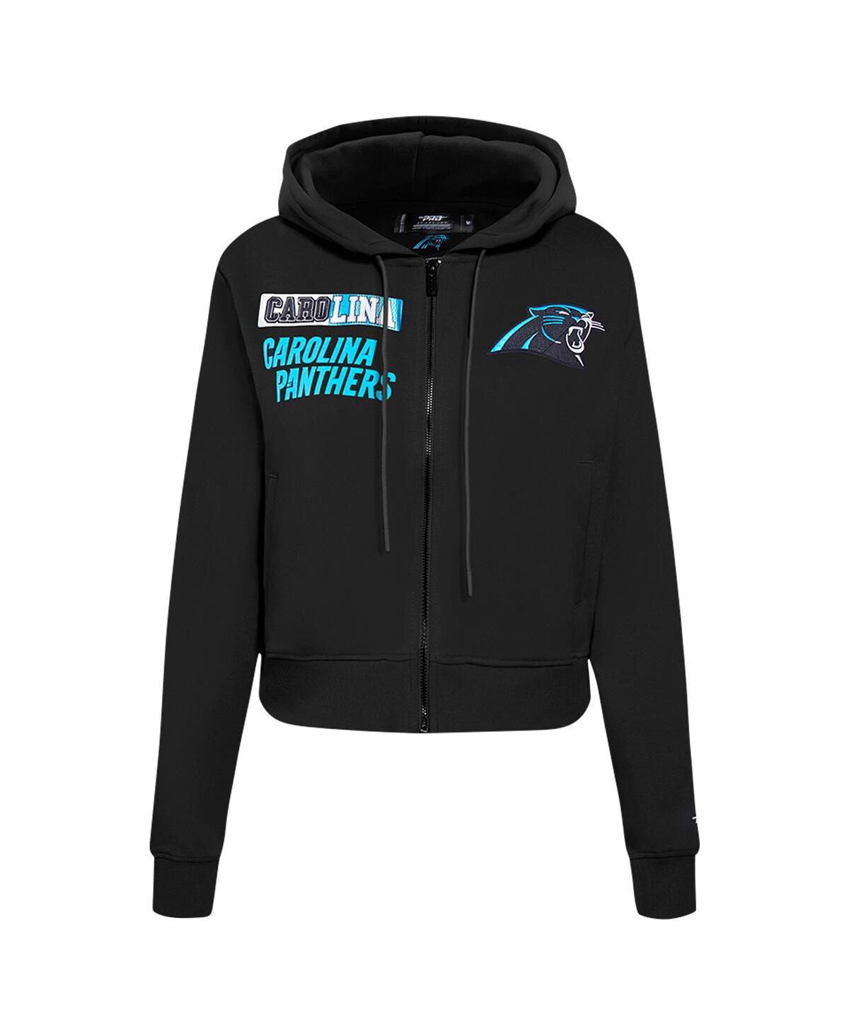 Pro Standard Women's Black Carolina Panthers Split Logo Full-zip Hoodie In Black