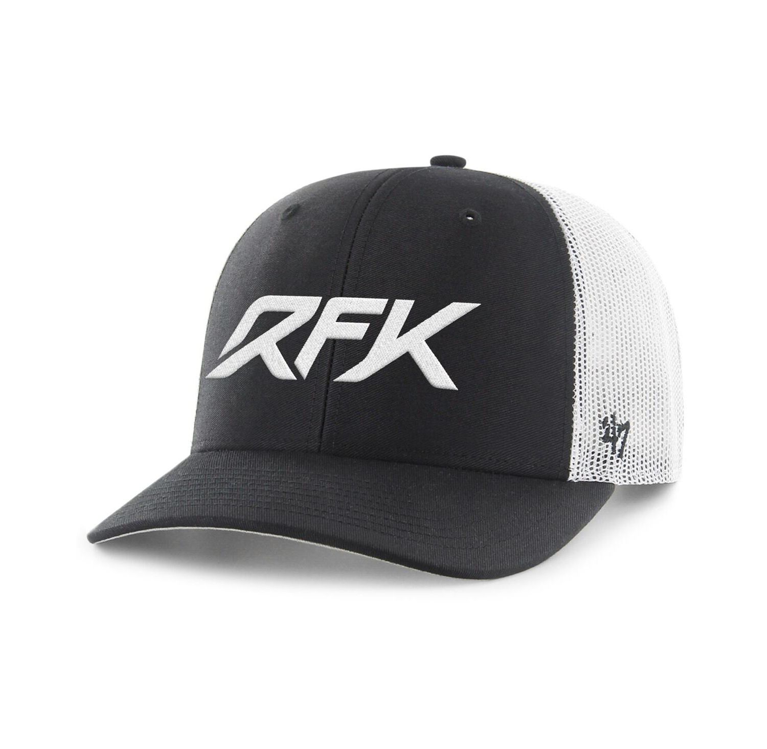 Men's Black/White Roush Fenway Keselowski Racing Trucker Adjustable Hat