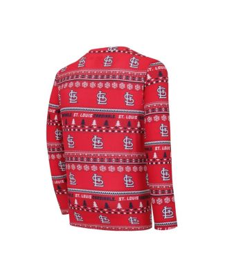 Concept Sport Men's Red St. Louis Cardinals Knit Ugly Sweater Long Sleeve Top and Pants Set