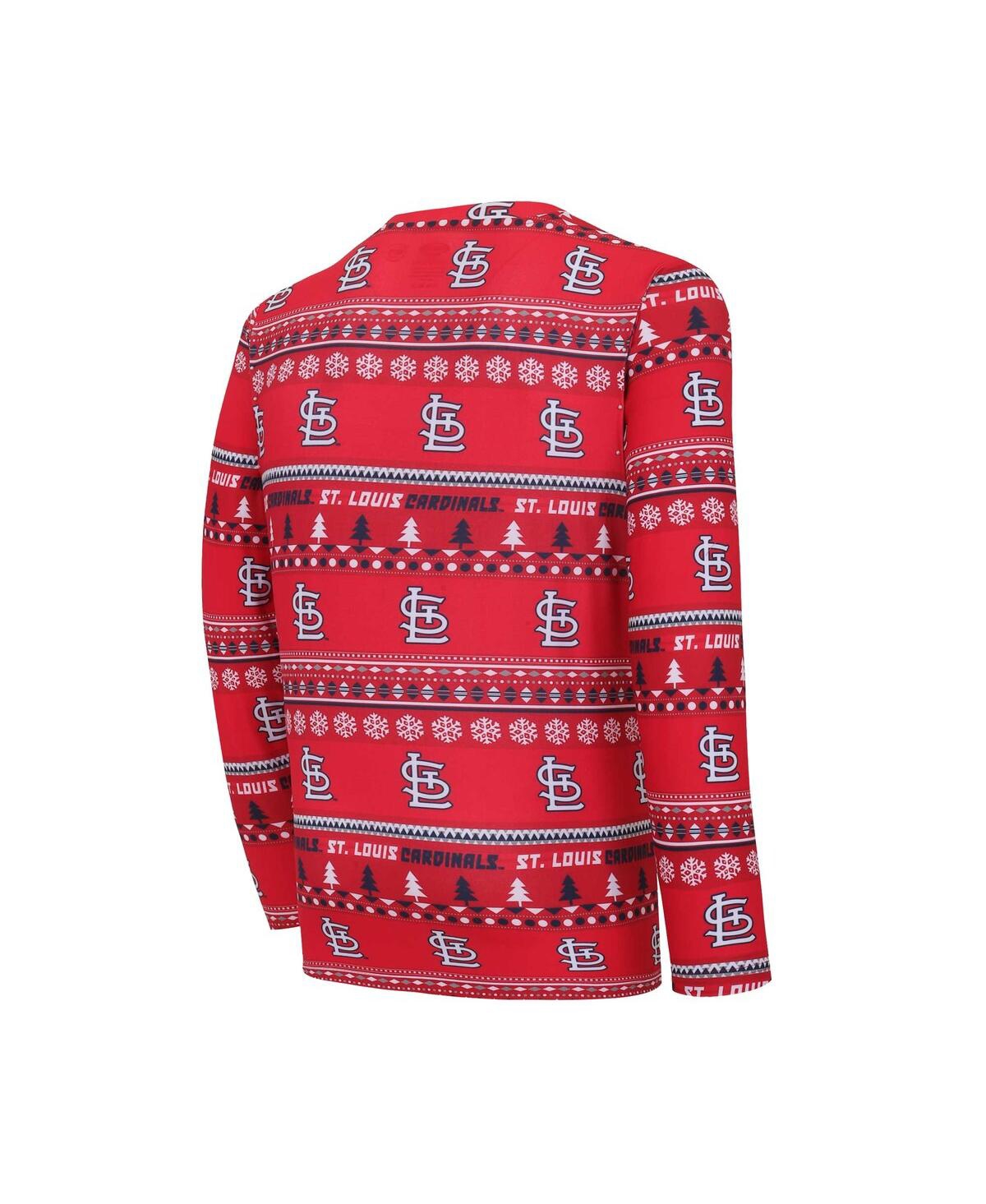 Concepts Sport Concept Sport Men's Red St. Louis Cardinals Knit Ugly Sweater Long Sleeve Top And Pants Set In Red