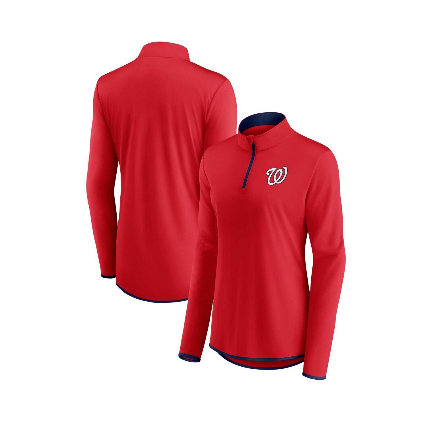 Women's Red Washington Nationals Corner Quarter-Zip Sweatshirt