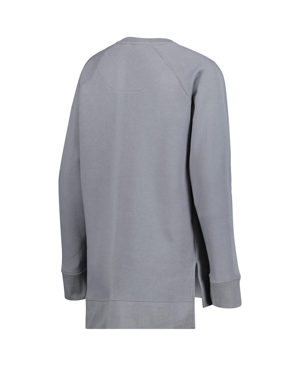 Pressbox Women's Gray Oregon Ducks Pinehurst Chenille Raglan Pullover Sweatshirt In Black