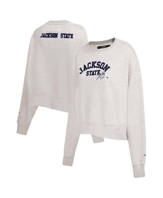 Pro Standard - Women's Ash Jackson State Tigers Classic 3-Hit Pullover Sweatshirt