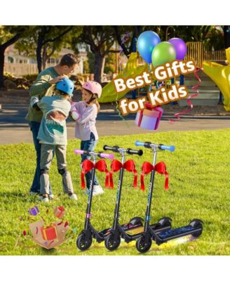 Kids' Electric Scooter with LED Display, 150W High-Power Motor, Dual Brake System, Adjustable Height & Speed