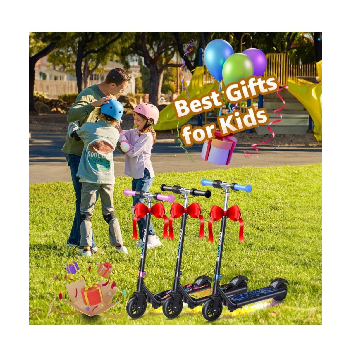 Kids' Electric Scooter with Led Display, 150W High-Power Motor, Dual Brake System