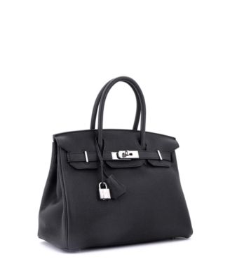 Pre-Owned HERMES Birkin 30 Handbag Black Togo with Palladium Hardware