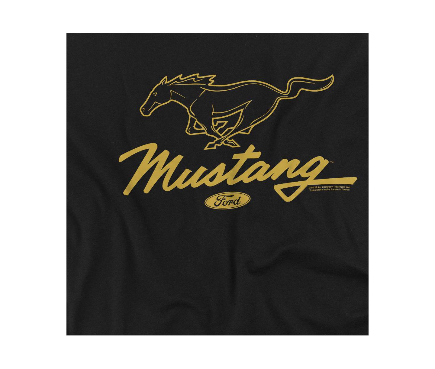 Мужская футболка Mustang Ford Pony Script, цвет: Чёрный — фото 2