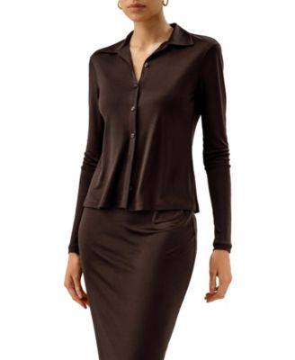 Basic Slim Silk Jersey Shirt