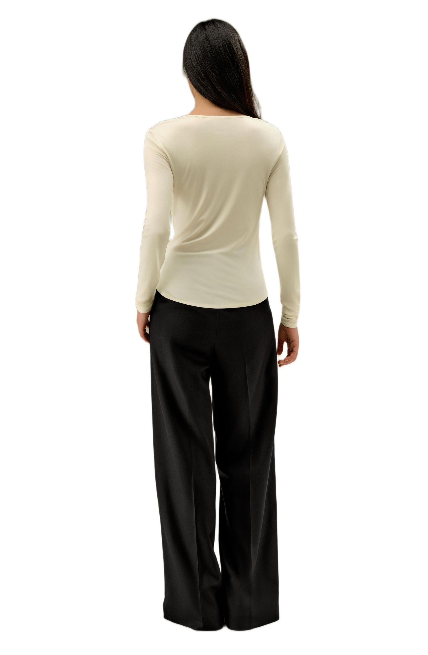Women's Scoop-Neck Pure Silk Slim Fit Top