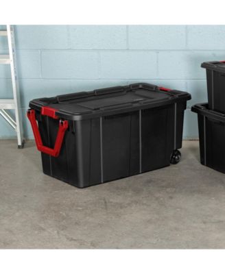 4-Pack Heavy Duty 40 Gallon Wheeled Industrial Storage Tote