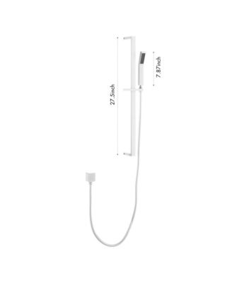 Handheld Shower with 28-Inch Slide Bar and 59-Inch Hose,White