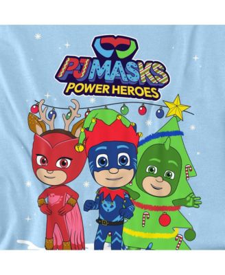 Men's Pj Masks Christmas Heroes, Catboy, Owlette and Gekko T Shirt