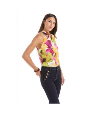 Women's Rina Tie Neck Blouse - Leopard