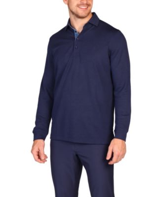 Men's Solid Modal Long Sleeve Polo