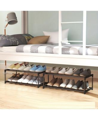 4-Tier Large Capacity Shoe Rack Sturdy Stackable Organizer for Closets Entryways