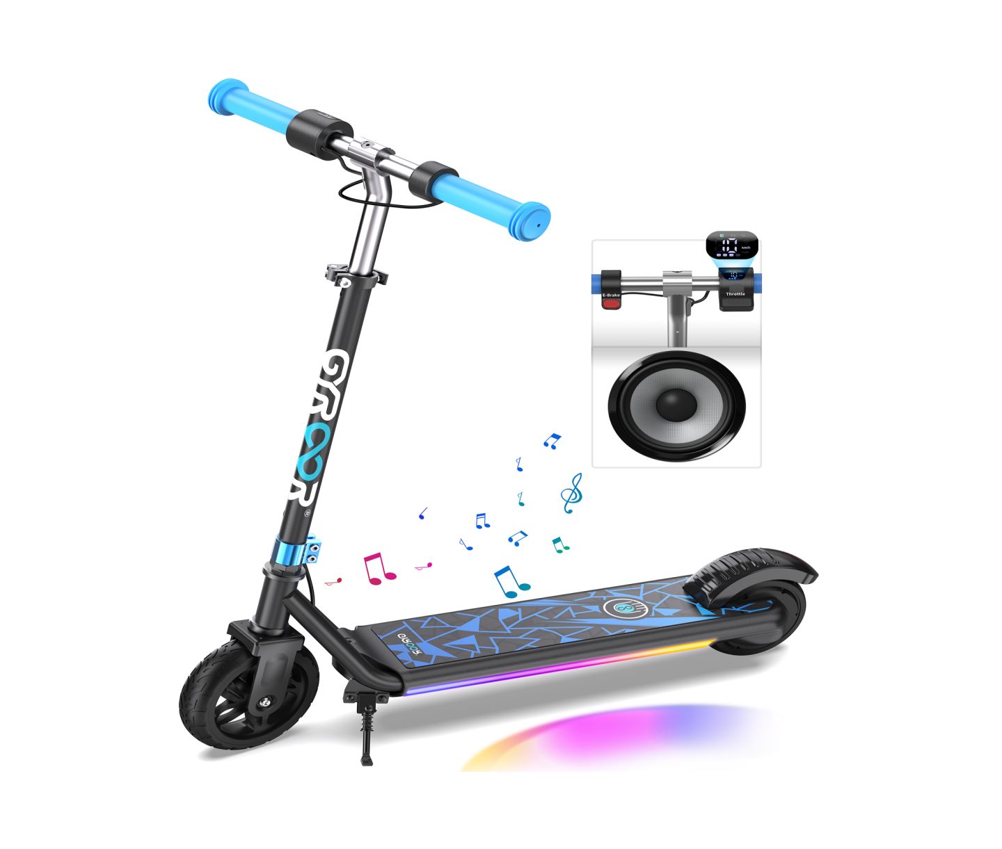 Детская игрушка Everyfun Kids' Electric Scooter with 150W High-Power Motor, LED Display & Dual Brake System, 132 lbs Capacity, Ages 6-14 — фото 6