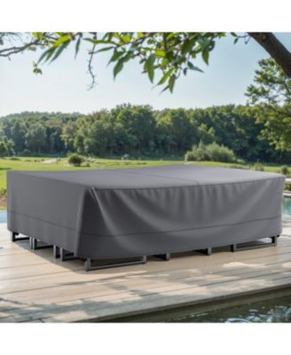 High-Quality 600D Oxford Fabric Outdoor Furniture Cover With Handles And Storage Bag Gray/Brown and Beige