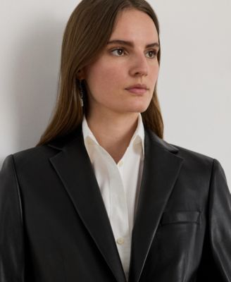 Single-Button Lambskin Blazer