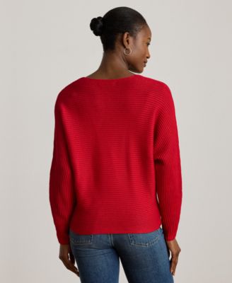 Women's Rib-Knit Dolman-Sleeve Sweater