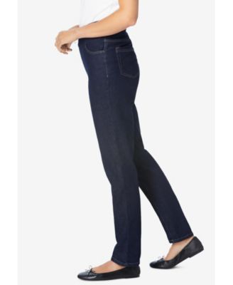 Women's Within Tall Flex-Fit Slim-Leg Pull-On Gap-Free Stretch-Denim Jeans