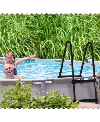 36" SureStep 3 Stair Outdoor Above Ground Swimming Pool Ladder, Black