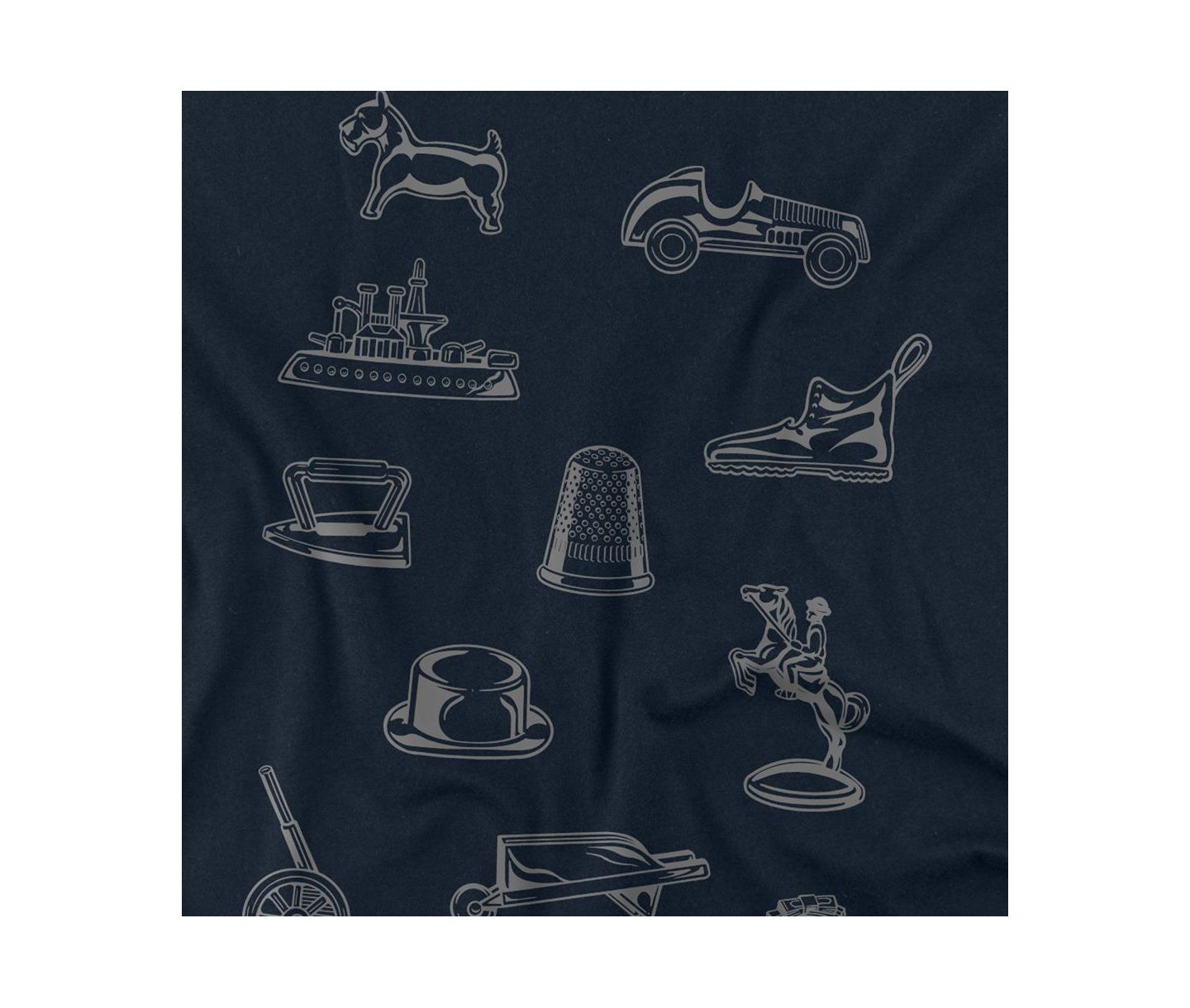 Мужская футболка Monopoly Monochrome Icons, цвет: Тёмно-синий — фото 2
