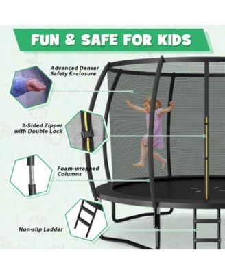 12FT ASTM Approved Recreational Trampoline with Ladder