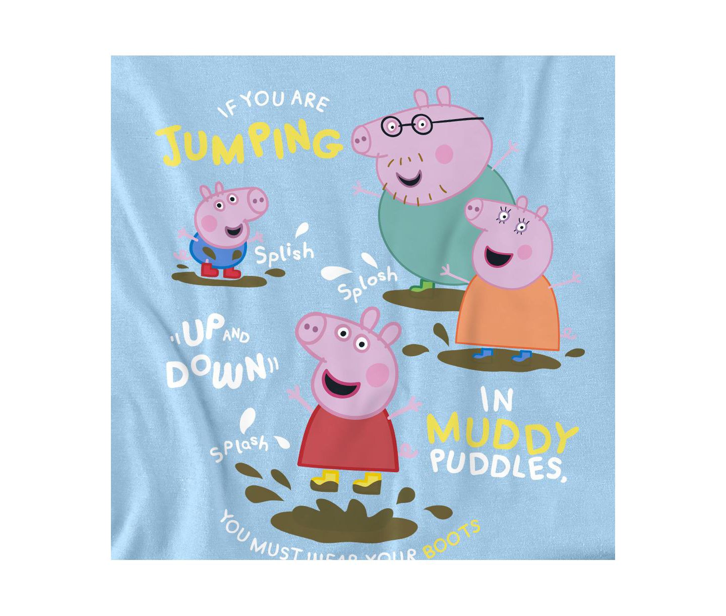 Мужская футболка Hasbro+ Peppa Pig Family Muddy Puddles, цвет: Светлый синий — фото 2