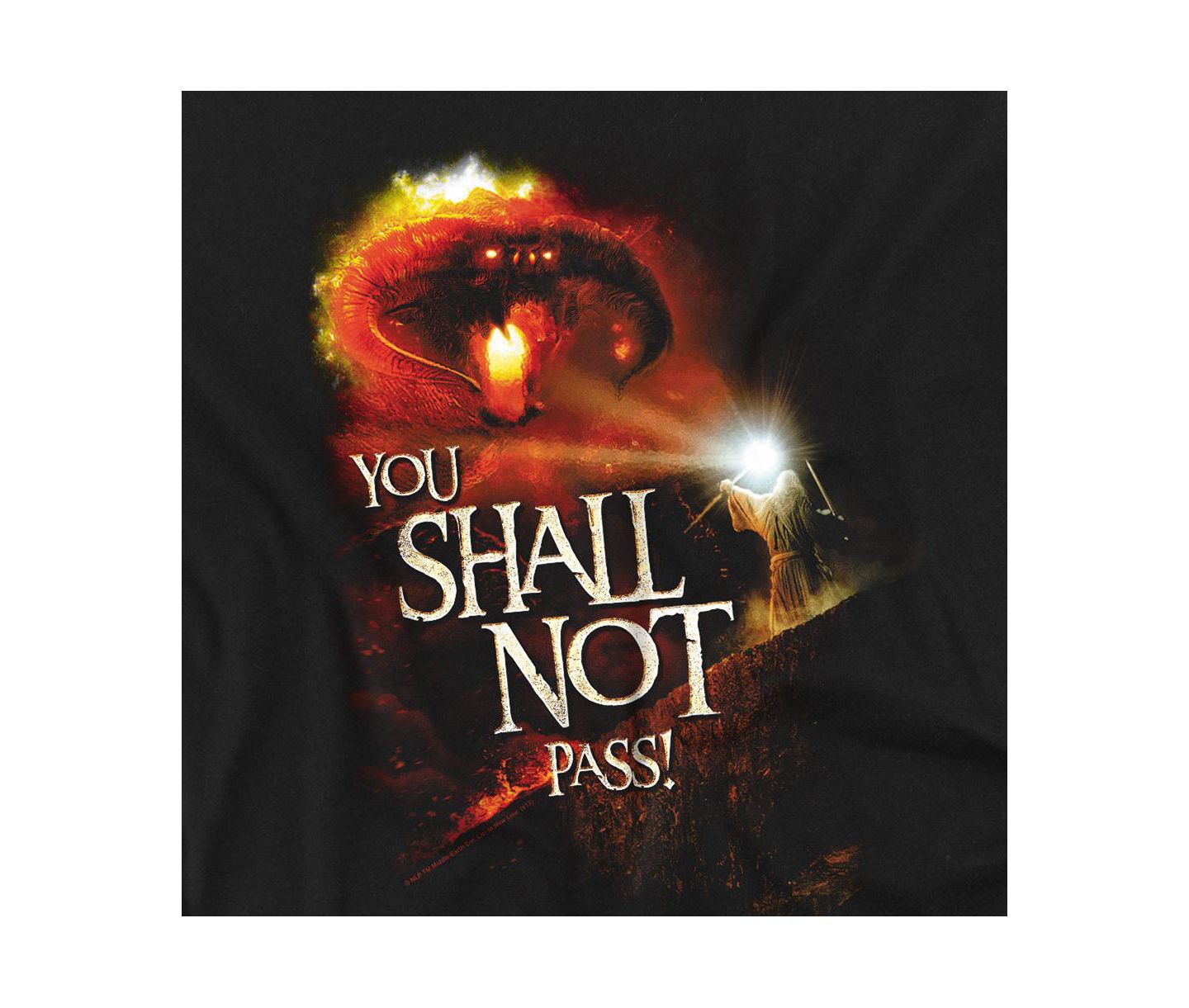 Мужская футболка Lord Of The Rings Big & Tall You Shall Not Pass, цвет: Чёрный — фото 2