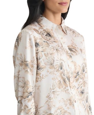 Women's Long Sleeve Button-Front T-Shirt