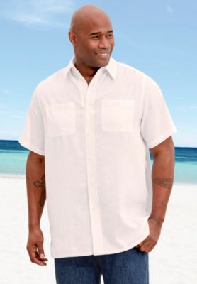 Big & Tall Short-Sleeve Linen Shirt