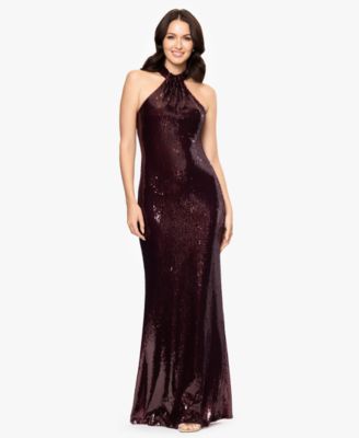 Women's Long Sequined Halter Neck Gown