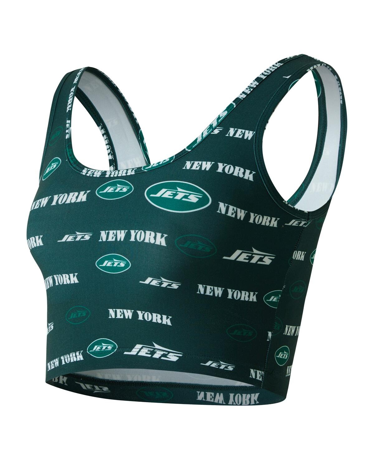 Concepts Sport Women's Green New York Jets Mosaic Allover Print Bralette In Green