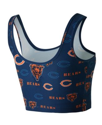 Women's Navy Chicago Bears Mosaic Allover Print Bralette