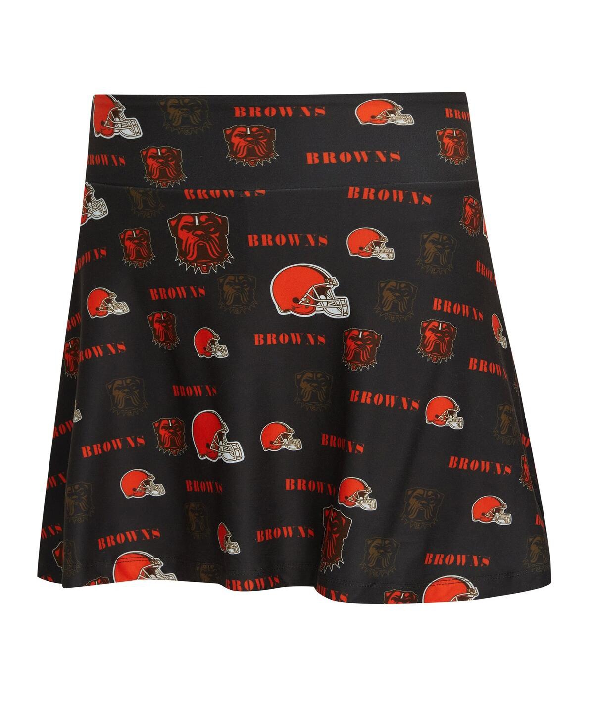Concepts Sport Women's Brown Cleveland Browns Mosaic Allover Print Skort In Animal Print
