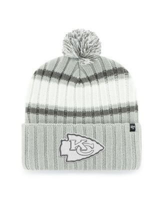 '47 Brand - Men's&nbsp;Gray Kansas City Chiefs Domestic Plateau Cuffed Knit Hat with Pom