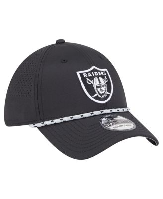 Men's Black Las Vegas Raiders Perforated 39THIRTY Flex Hat