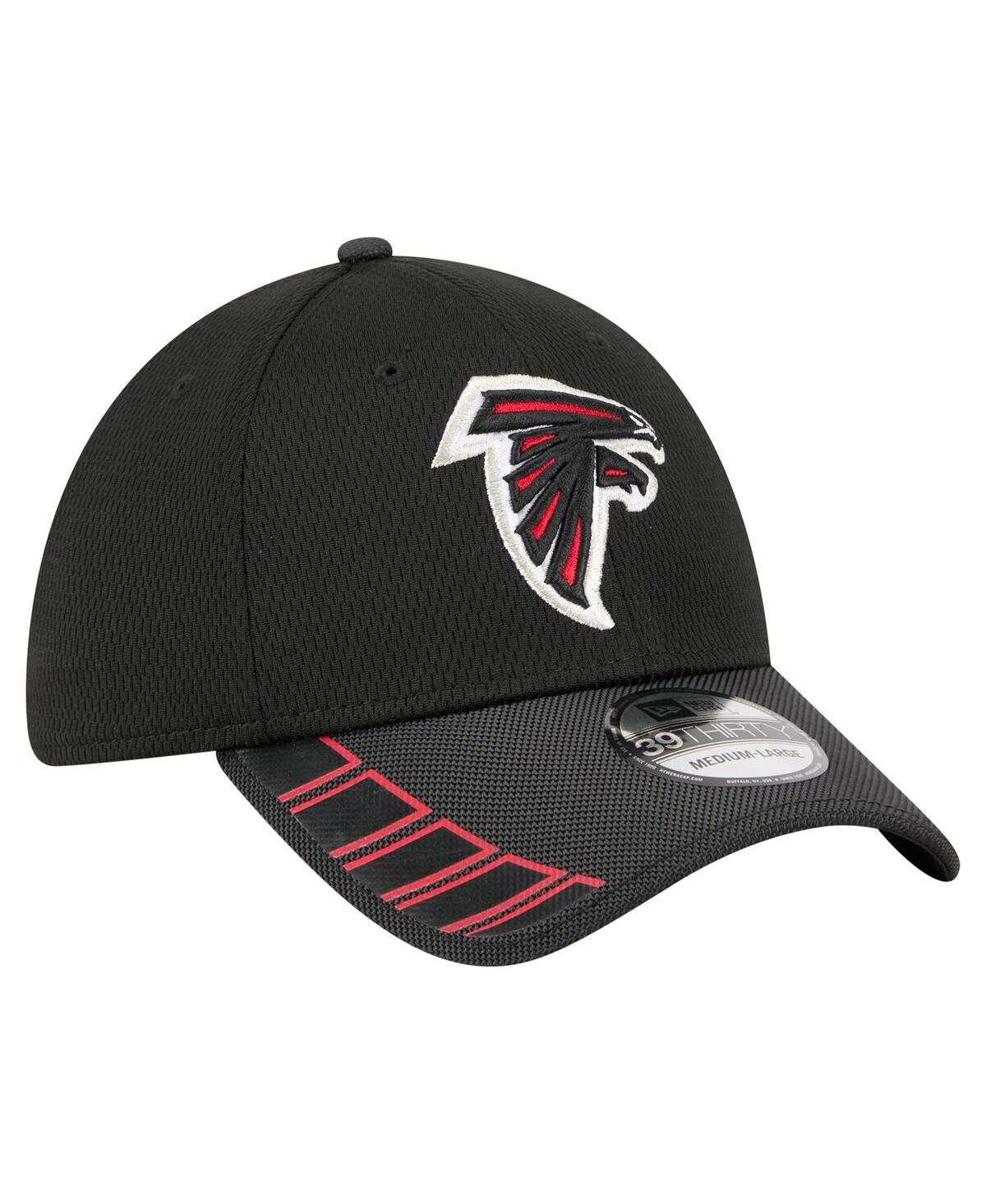 New Era Men's Black Atlanta Falcons Visor Hit 39thirty Flex Hat In Black