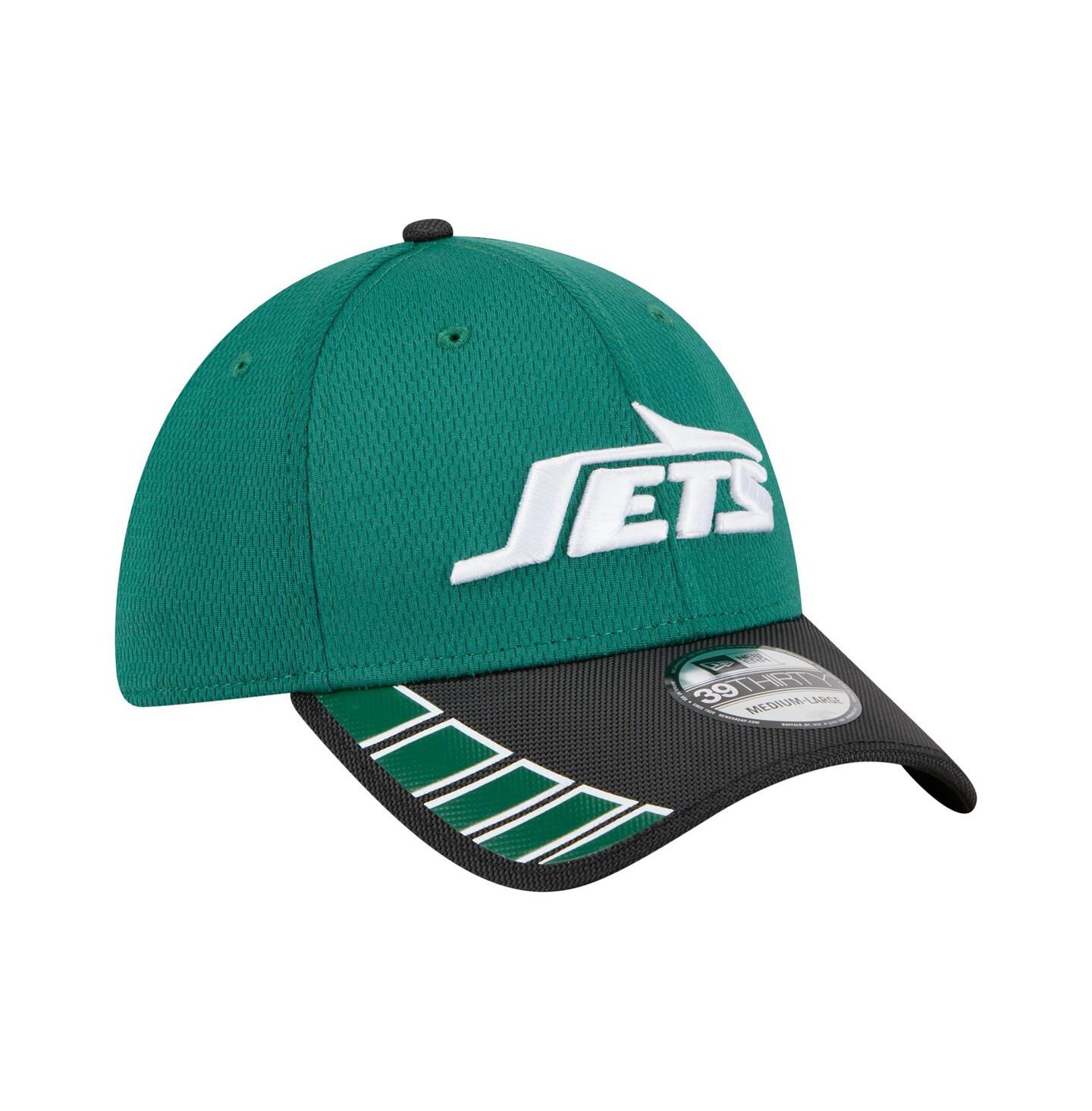 Мужские козырьки New Era Green New York Jets Hit 39THIRTY Flex Hat — фото 4