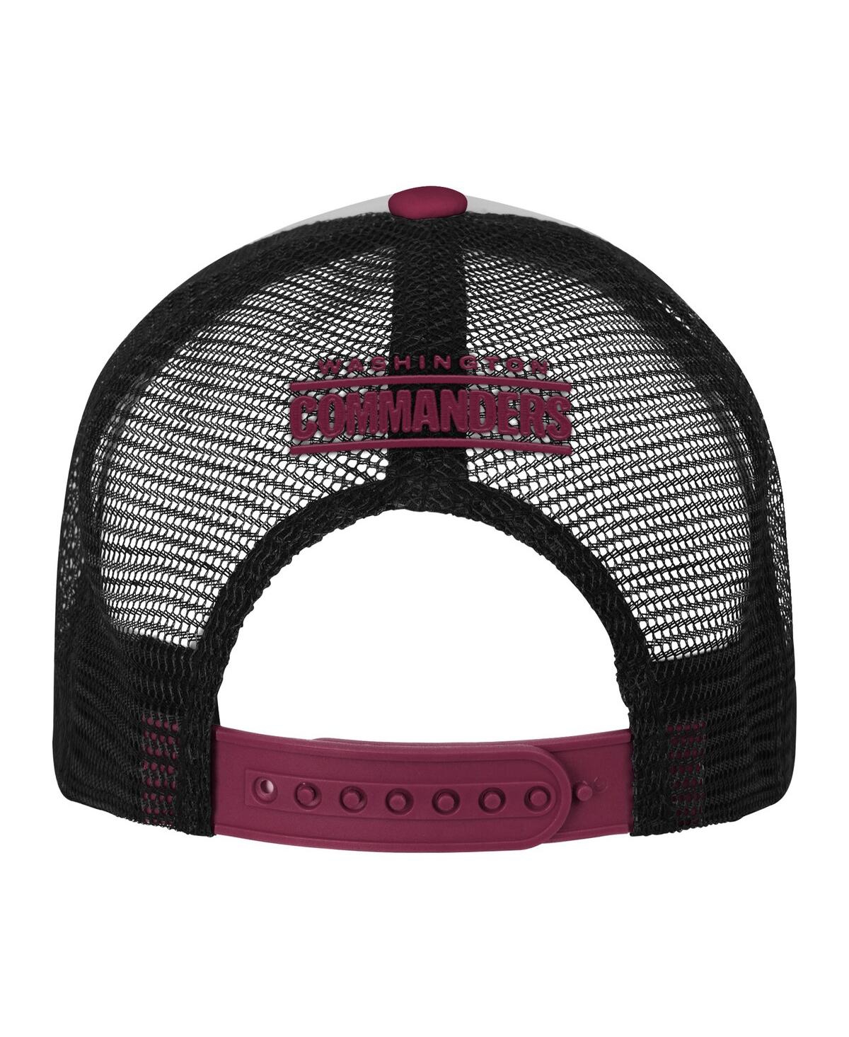 Outerstuff Big Boys And Girls White/burgundy Washington Commanders Essentials Trucker Adjustable Hat In Multi