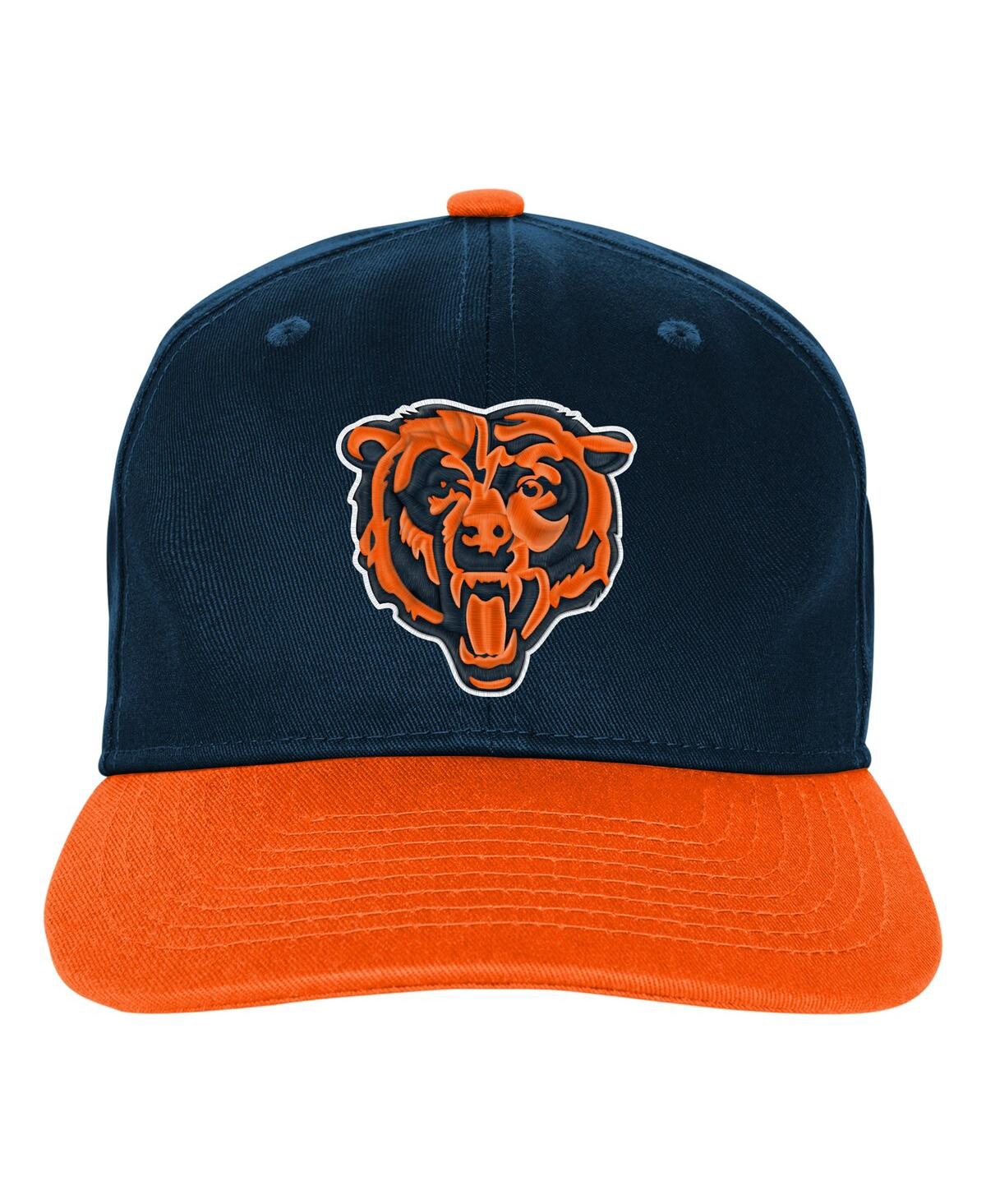 Outerstuff Big Boys And Girls Navy Chicago Bears True Retro Adjustable Hat In Black