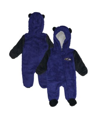 Outerstuff - Baby Boys and Girls Purple Baltimore Ravens Stay Napping Fleece Bunting Full-Zip Sleeper