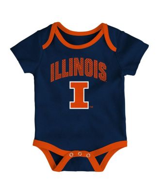 Baby Boys and Girls Illinois Fighting Illini Three-Pack All Day Play Bodysuit Set