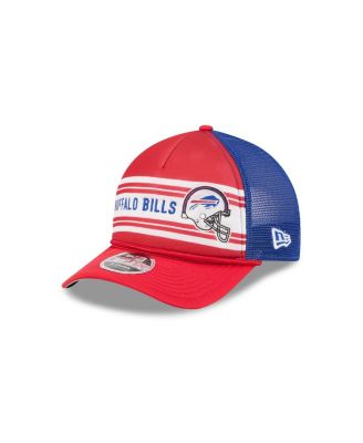 New Era - Men's Red Buffalo Bills Linear A-Frame 9FORTY Adjustable Hat