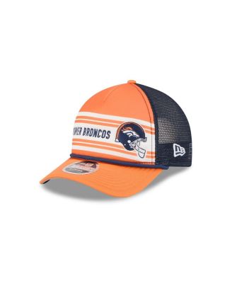 New Era - Men's Orange Denver Broncos Linear A-Frame 9FORTY Adjustable Hat