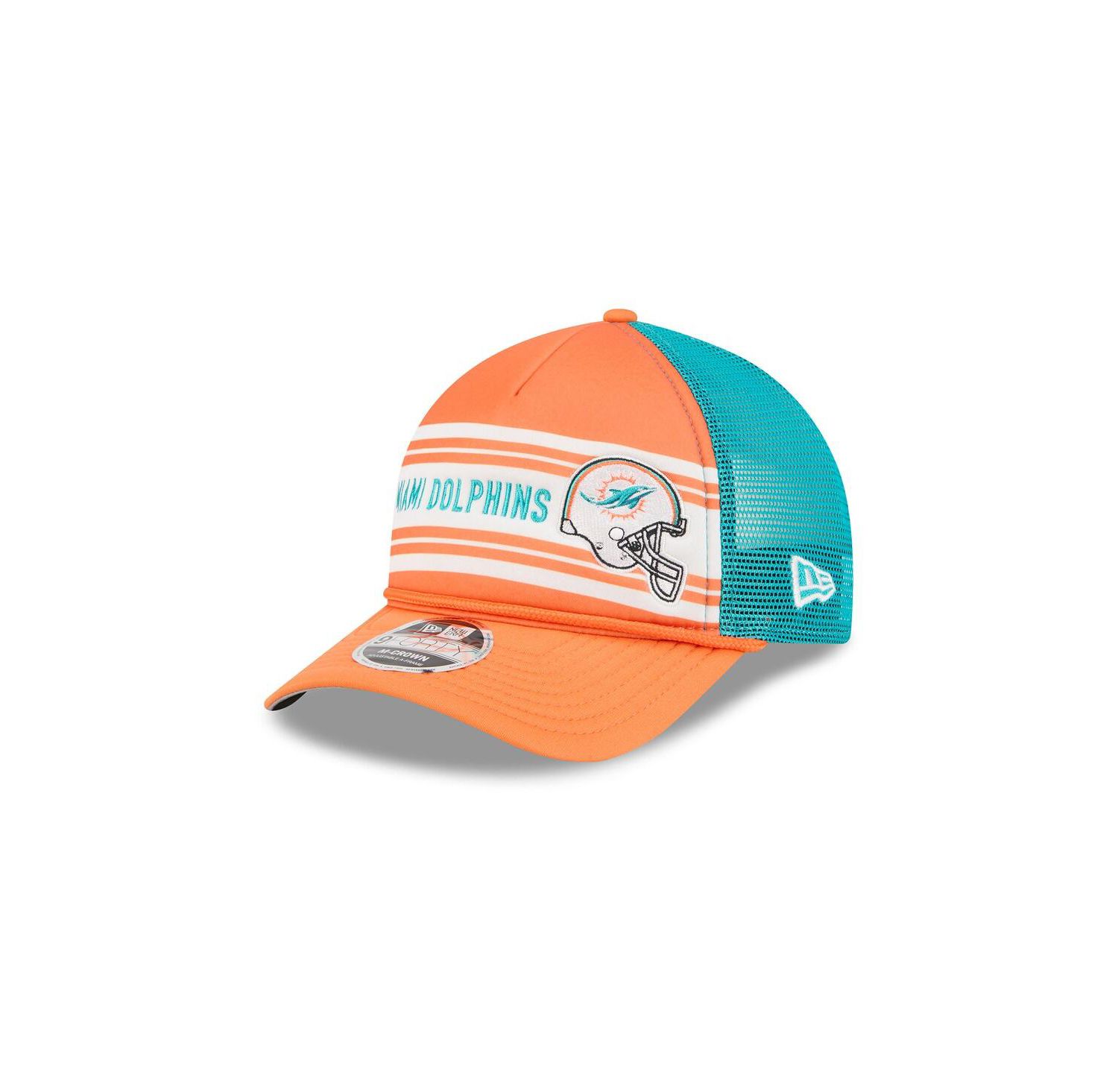 Men's Orange Miami Dolphins Linear A-Frame 9FORTY Adjustable Hat