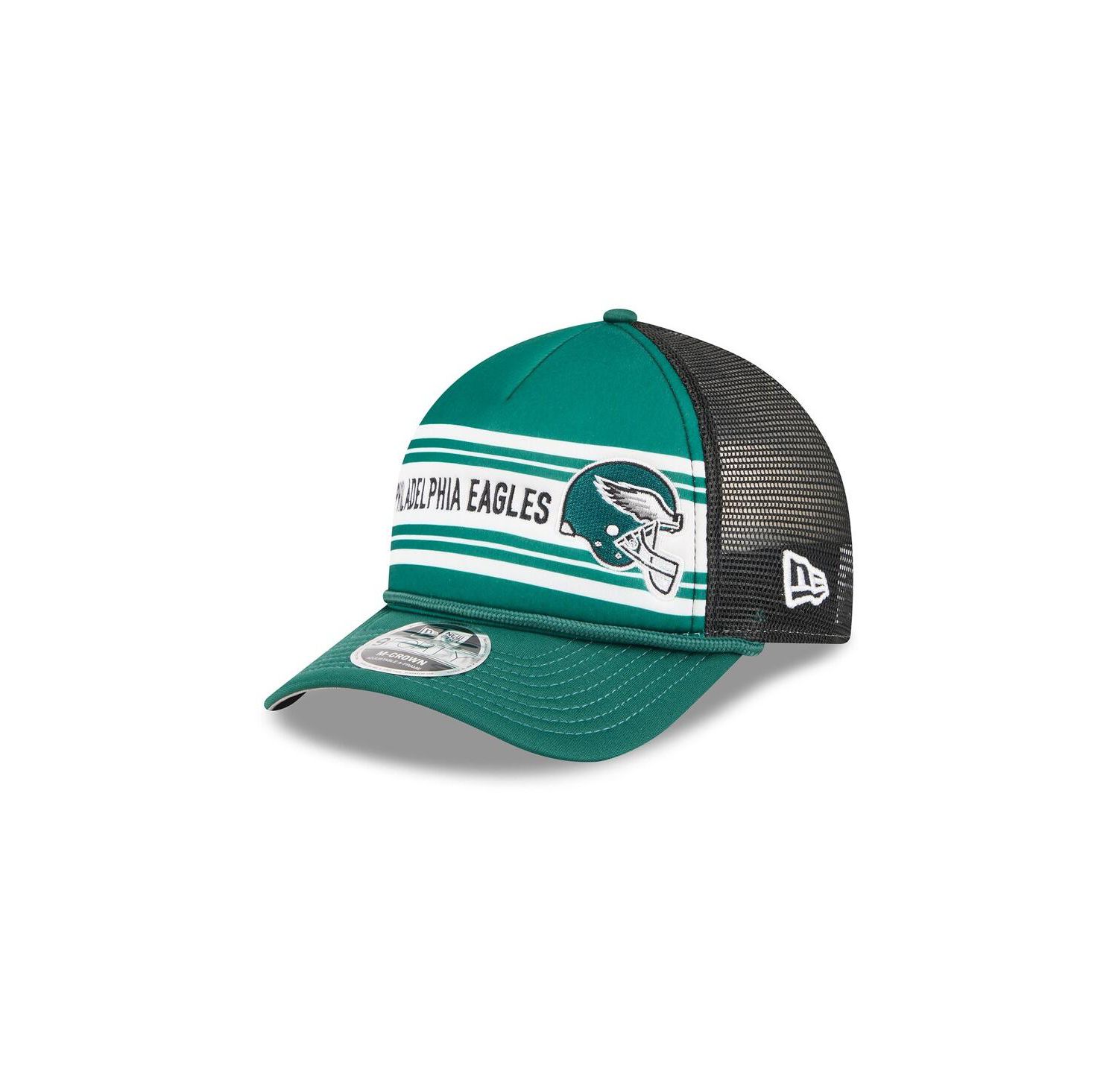 Men's Green Philadelphia Eagles Linear A-Frame 9FORTY Adjustable Hat