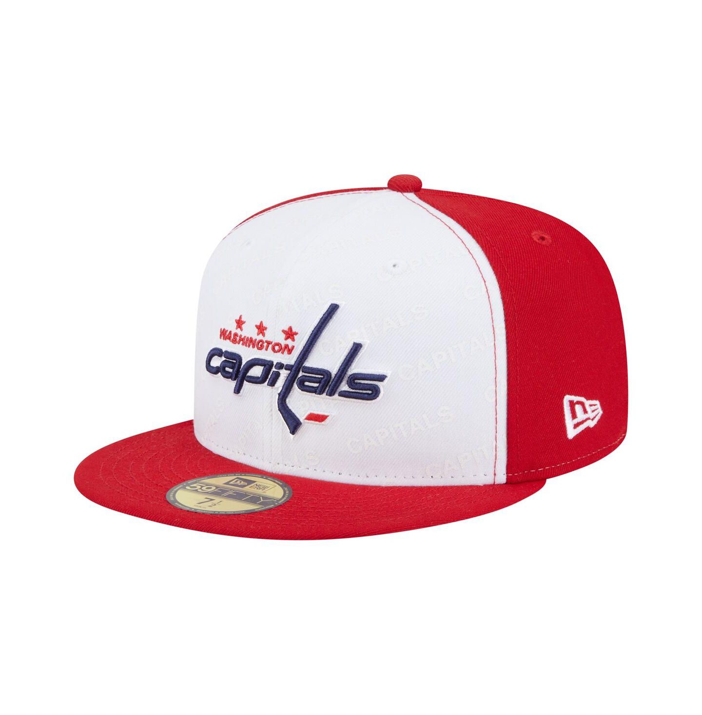 Мужская кепка New Era White/Red Washington Capitals Repeat Two-Tone 59FIFTY Fitted Hat — фото 1