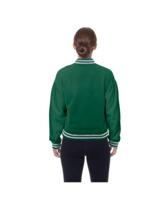 Women's Kelly Green New York Jets Throwback Fleece Full-Snap Jacket